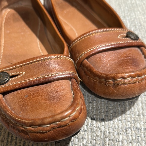 Frye Brown Leather Flats with Strap Detail - Picture 6 of 6